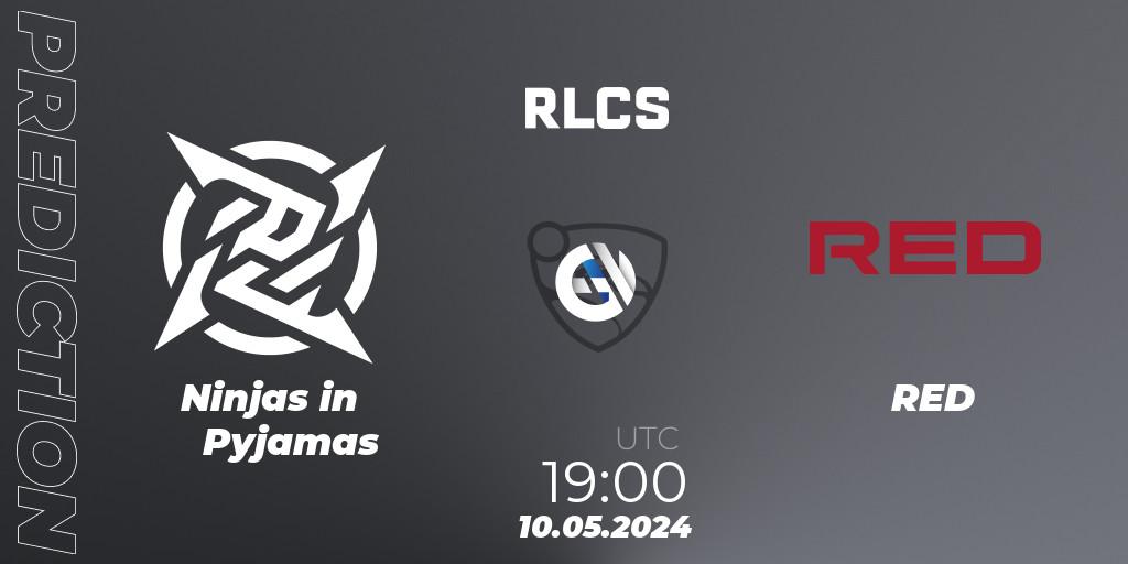 Pronóstico Ninjas in Pyjamas - RED. 10.05.2024 at 19:00, Rocket League, RLCS 2024 - Major 2: SAM Open Qualifier 5