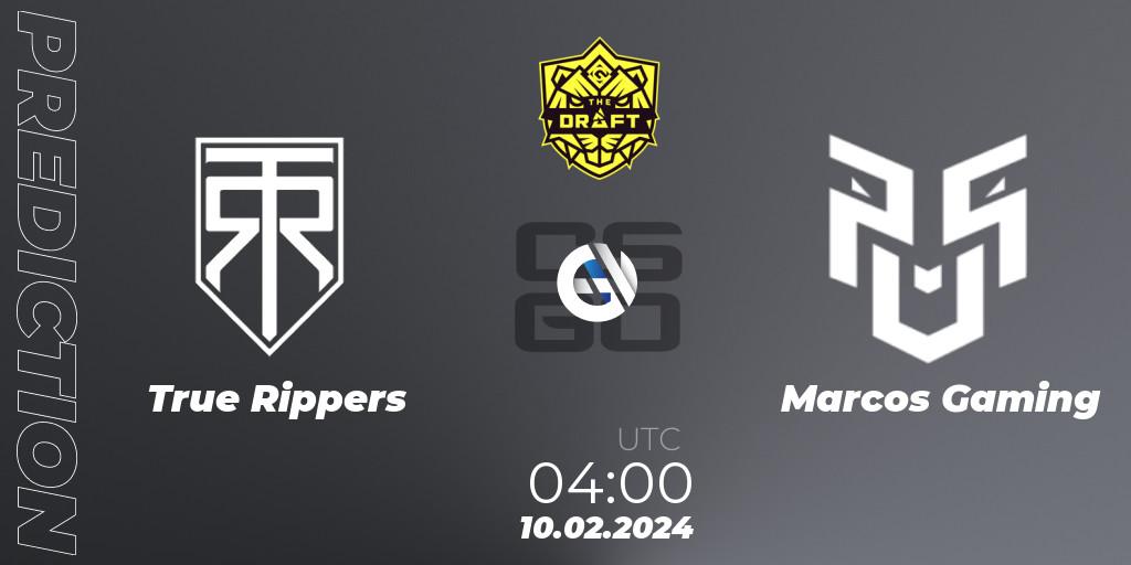 Pronóstico True Rippers - Marcos Gaming. 10.02.2024 at 04:00, Counter-Strike (CS2), BLAST The Draft Season 1 