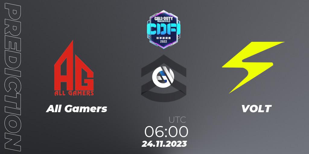 Pronóstico All Gamers - VOLT. 24.11.2023 at 06:00, Call of Duty, CODM Fall Invitational 2023