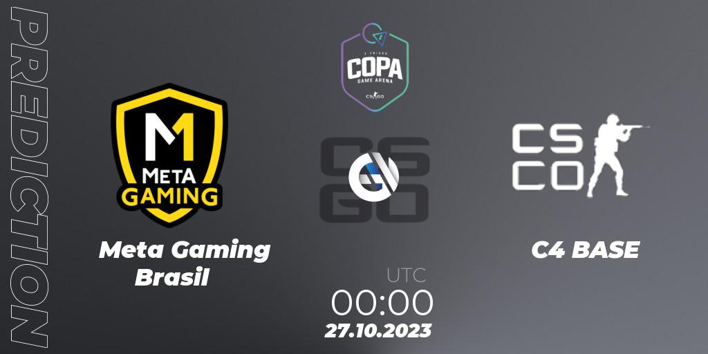 Pronóstico Meta Gaming Brasil - C4 BASE. 26.10.2023 at 20:30, Counter-Strike (CS2), Game Arena Cup 2023 Season 1: Open Qualifier #2