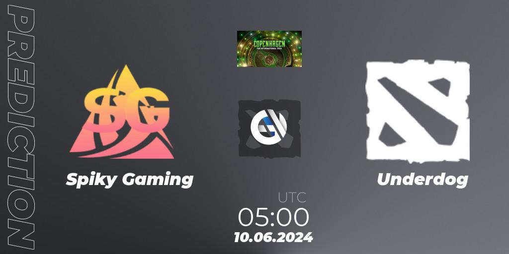 Pronóstico Spiky Gaming - Underdog. 10.06.2024 at 05:00, Dota 2, The International 2024 - China Closed Qualifier