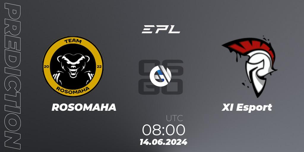 Pronóstico ROSOMAHA - XI Esport. 14.06.2024 at 08:00, Counter-Strike (CS2), European Pro League Season 18: Division 2