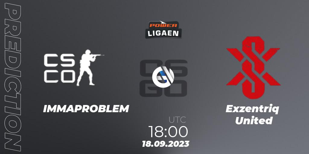 Pronóstico IMMAPROBLEM - Exzentriq United. 18.09.2023 at 18:00, Counter-Strike (CS2), POWER Ligaen Season 24 Finals
