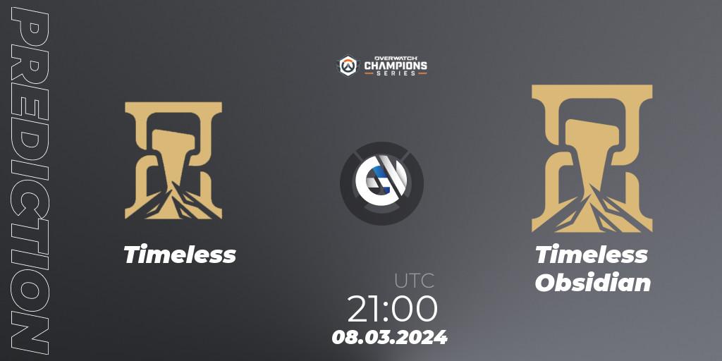 Pronóstico Timeless - Timeless Obsidian. 08.03.2024 at 21:00, Overwatch, Overwatch Champions Series 2024 - North America Stage 1 Group Stage