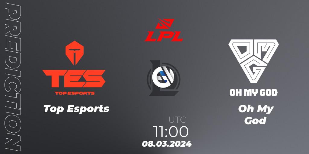 Pronóstico Top Esports - Oh My God. 08.03.24, LoL, LPL Spring 2024 - Group Stage