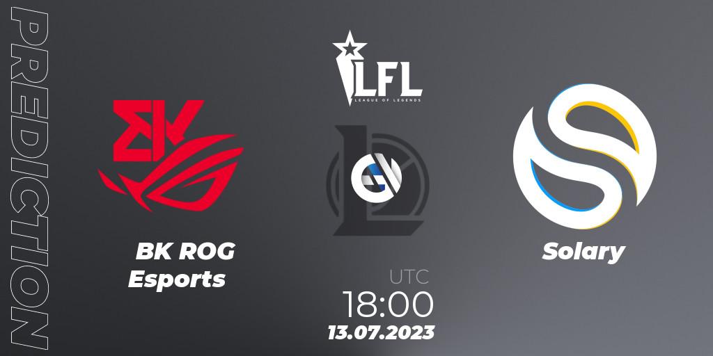 Pronóstico BK ROG Esports - Solary. 13.07.2023 at 18:00, LoL, LFL Summer 2023 - Group Stage