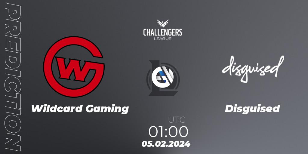 Pronóstico Wildcard Gaming - Disguised. 05.02.2024 at 01:00, LoL, NACL 2024 Spring - Group Stage