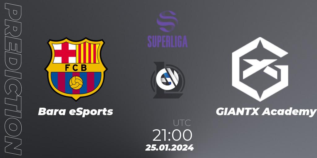 Pronóstico Barça eSports - GIANTX Academy. 25.01.2024 at 21:00, LoL, Superliga Spring 2024 - Group Stage
