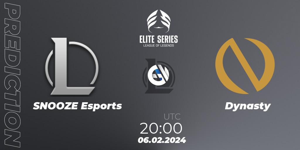 Pronóstico SNOOZE Esports - Dynasty. 06.02.2024 at 20:00, LoL, Elite Series Spring 2024