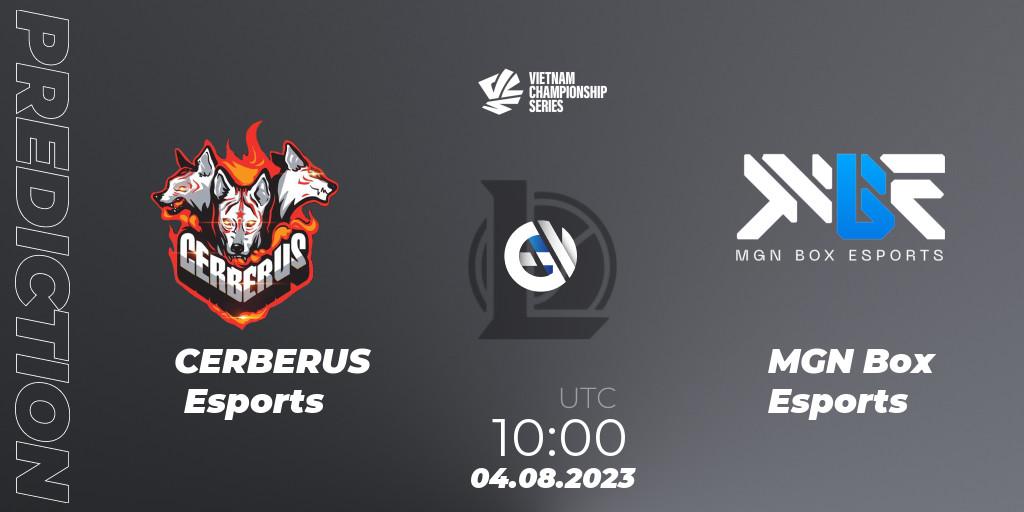 Pronóstico CERBERUS Esports - MGN Box Esports. 04.08.2023 at 11:15, LoL, VCS Dusk 2023