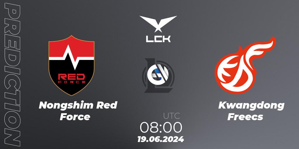 Pronóstico Nongshim Red Force - Kwangdong Freecs. 19.06.2024 at 08:00, LoL, LCK Summer 2024 Group Stage