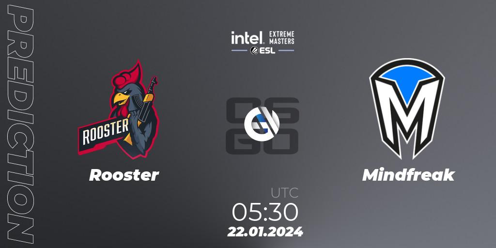 Pronóstico Rooster - Mindfreak. 22.01.2024 at 05:30, Counter-Strike (CS2), Intel Extreme Masters China 2024: Oceanic Closed Qualifier