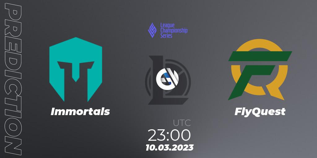 Pronóstico Immortals - FlyQuest. 10.03.2023 at 23:00, LoL, LCS Spring 2023 - Group Stage