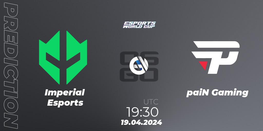 Pronóstico Imperial Esports - paiN Gaming. 19.04.24, CS2 (CS:GO), Esports World Cup 2024: South American Closed Qualifier