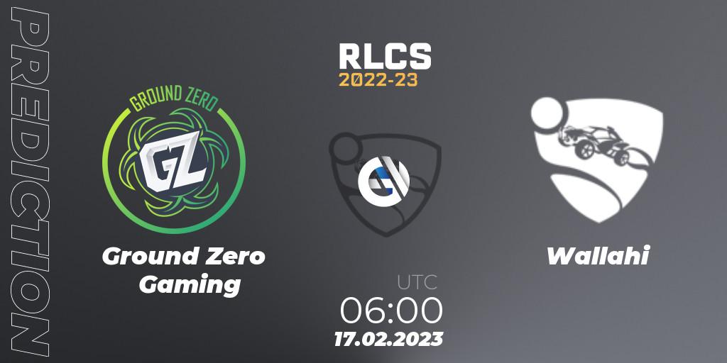 Pronóstico Ground Zero Gaming - Wallahi. 17.02.2023 at 06:00, Rocket League, RLCS 2022-23 - Winter: Oceania Regional 2 - Winter Cup