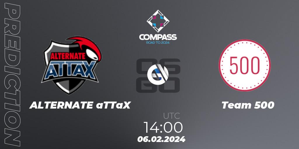 Pronóstico ALTERNATE aTTaX - Team 500. 06.02.2024 at 14:00, Counter-Strike (CS2), YaLLa Compass Spring 2024 Contenders