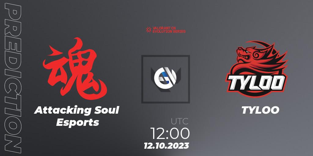 Pronóstico Attacking Soul Esports - TYLOO. 12.10.2023 at 12:00, VALORANT, VALORANT China Evolution Series Act 2: Selection - Play-In