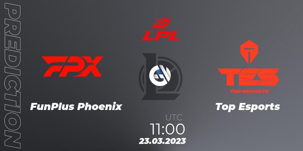 Pronóstico FunPlus Phoenix - Top Esports. 23.03.23, LoL, LPL Spring 2023 - Group Stage