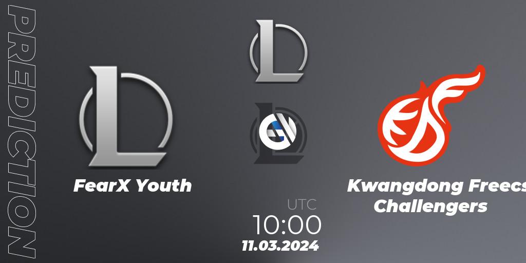 Pronóstico FearX Youth - Kwangdong Freecs Challengers. 11.03.2024 at 10:00, LoL, LCK Challengers League 2024 Spring - Group Stage