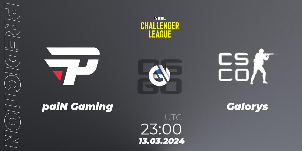 Pronóstico paiN Gaming - Galorys. 08.05.2024 at 18:00, Counter-Strike (CS2), ESL Challenger League Season 47: South America