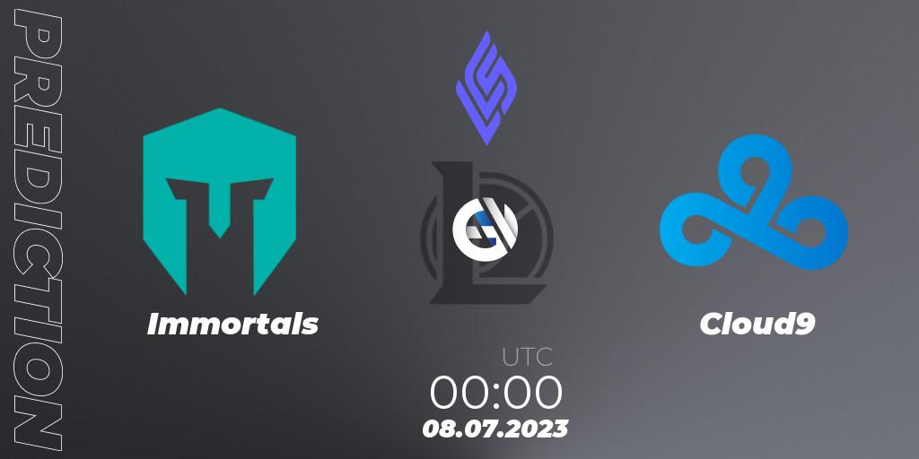 Pronóstico Immortals - Cloud9. 07.07.2023 at 23:00, LoL, LCS Summer 2023 - Group Stage
