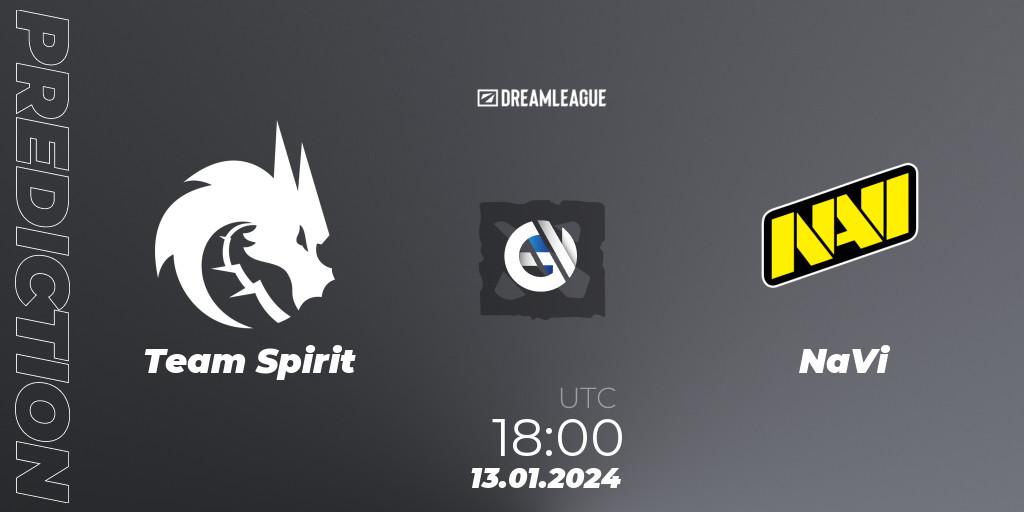 Pronóstico Team Spirit - NaVi. 13.01.2024 at 18:02, Dota 2, DreamLeague Season 22: Eastern Europe Closed Qualifier