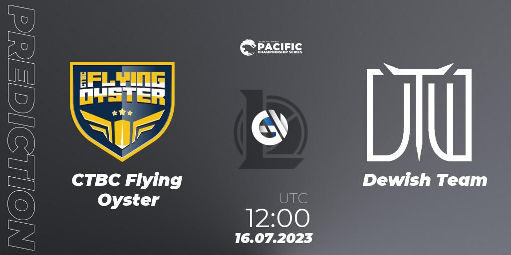 Pronóstico CTBC Flying Oyster - Dewish Team. 16.07.2023 at 12:00, LoL, PACIFIC Championship series Group Stage