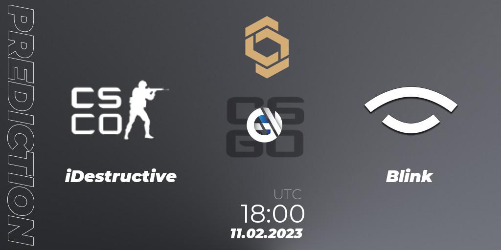 Pronóstico iDestructive - Blink. 11.02.2023 at 18:00, Counter-Strike (CS2), CCT South Europe Series #3: Closed Qualifier