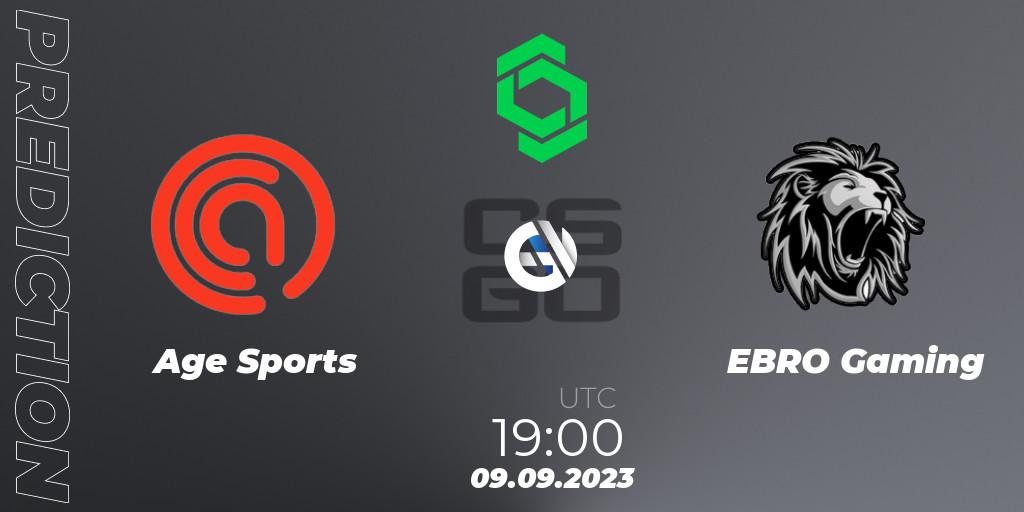 Pronóstico Age Sports - EBRO Gaming. 09.09.2023 at 19:30, Counter-Strike (CS2), CCT South America Series #11: Closed Qualifier
