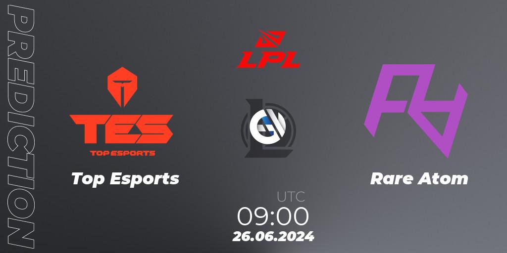 Pronóstico Top Esports - Rare Atom. 26.06.2024 at 09:00, LoL, LPL 2024 Summer - Group Stage