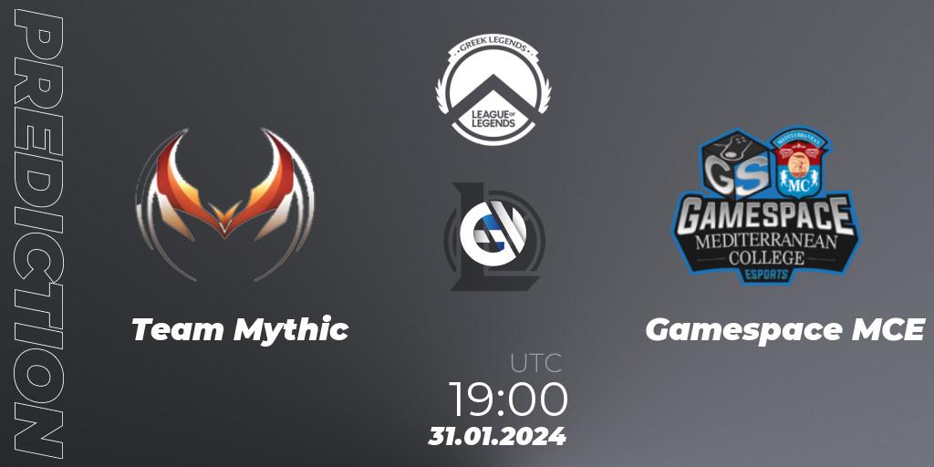 Pronóstico Team Mythic - Gamespace MCE. 31.01.2024 at 19:00, LoL, GLL Spring 2024