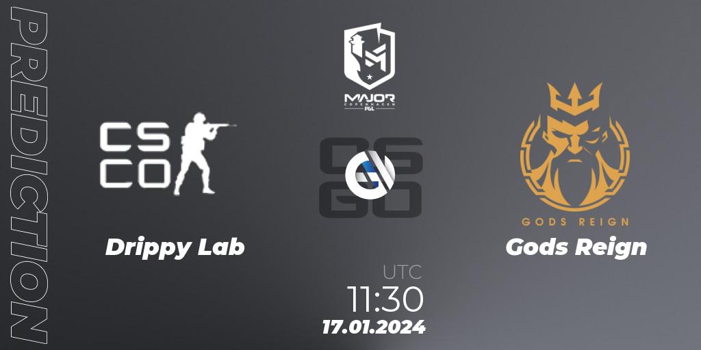 Pronóstico Drippy Lab - Gods Reign. 17.01.2024 at 11:35, Counter-Strike (CS2), PGL CS2 Major Copenhagen 2024 Asia RMR Open Qualifier