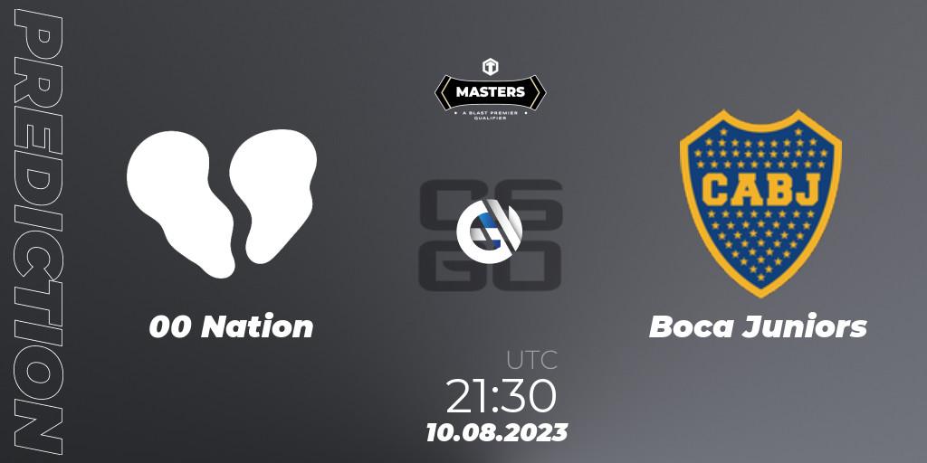 Pronóstico 00 Nation - Boca Juniors. 10.08.2023 at 21:50, Counter-Strike (CS2), TG Masters: Fall 2023