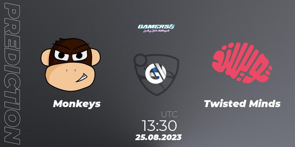 Pronóstico Monkeys - Twisted Minds. 25.08.2023 at 13:30, Rocket League, Gamers8 2023