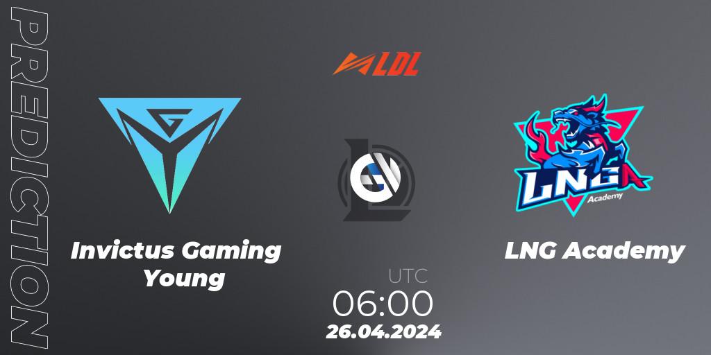 Pronóstico Invictus Gaming Young - LNG Academy. 26.04.24, LoL, LDL 2024 - Stage 2