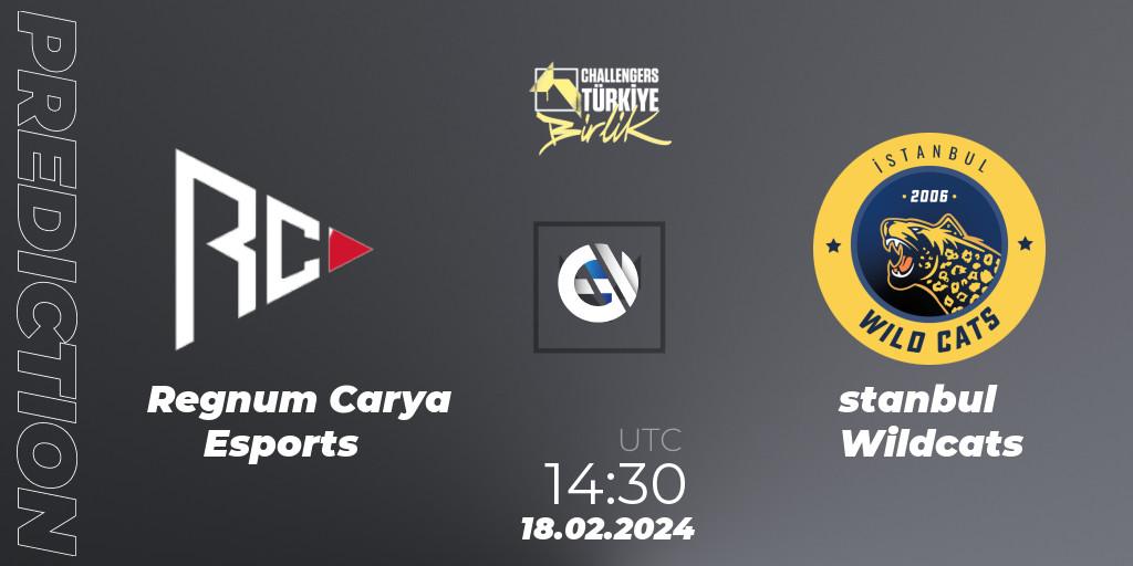 Pronóstico Regnum Carya Esports - İstanbul Wildcats. 18.02.2024 at 14:40, VALORANT, VALORANT Challengers 2024 Turkey: Birlik Split 1