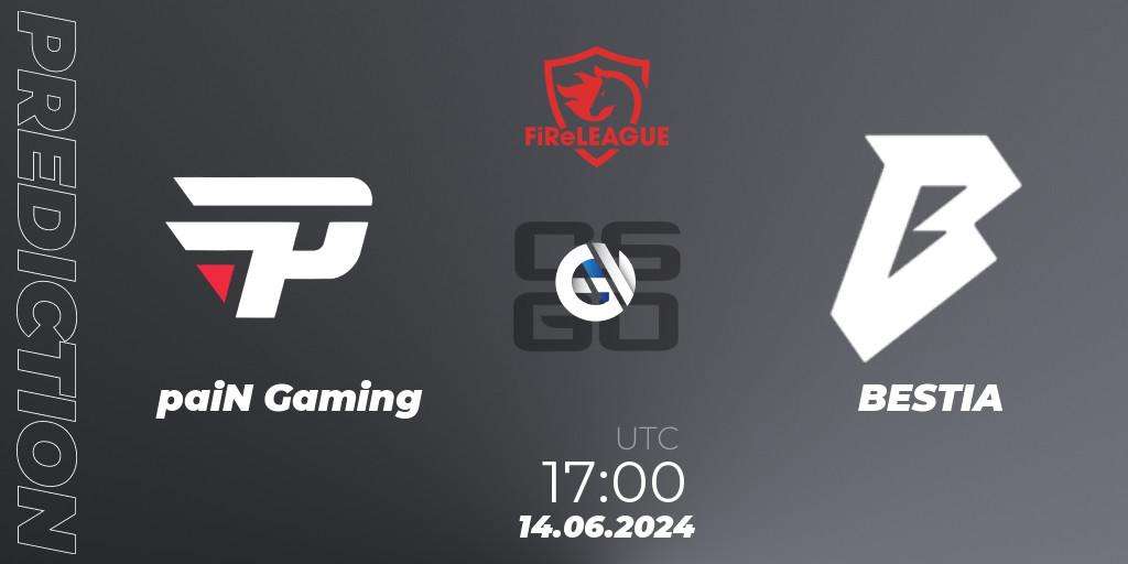 Pronóstico paiN Gaming - BESTIA. 14.06.2024 at 17:00, Counter-Strike (CS2), FiReLEAGUE 2023 Global Finals