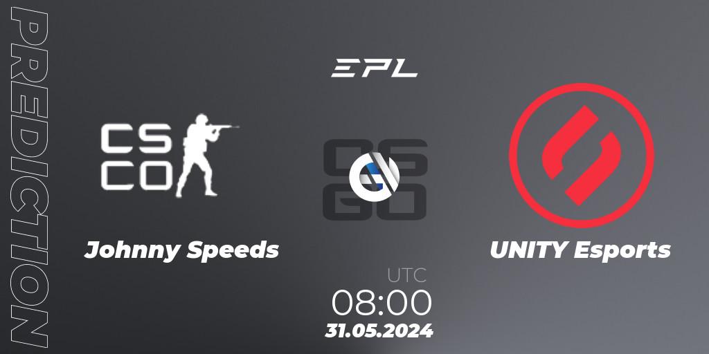 Pronóstico Johnny Speeds - UNITY Esports. 31.05.2024 at 08:00, Counter-Strike (CS2), European Pro League Season 16