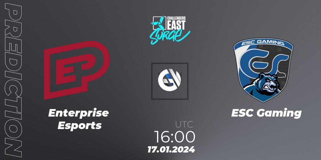 Pronóstico Enterprise Esports - ESC Gaming. 17.01.24, VALORANT, VALORANT Challengers 2024 East: Surge Split 1