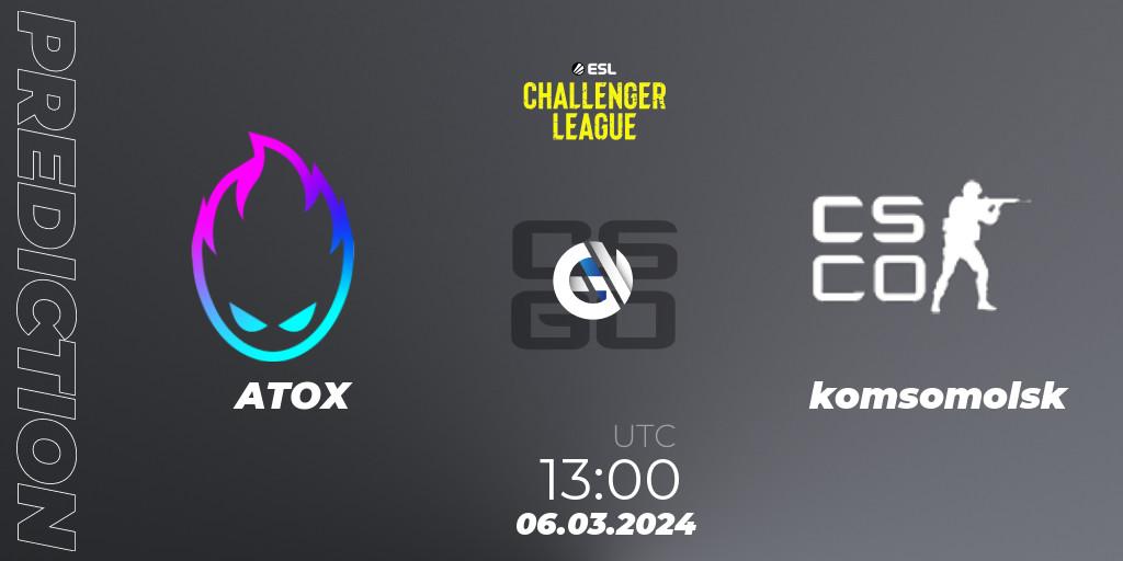 Pronóstico ATOX - komsomolsk. 06.03.2024 at 13:00, Counter-Strike (CS2), ESL Challenger League Season 47: Asia