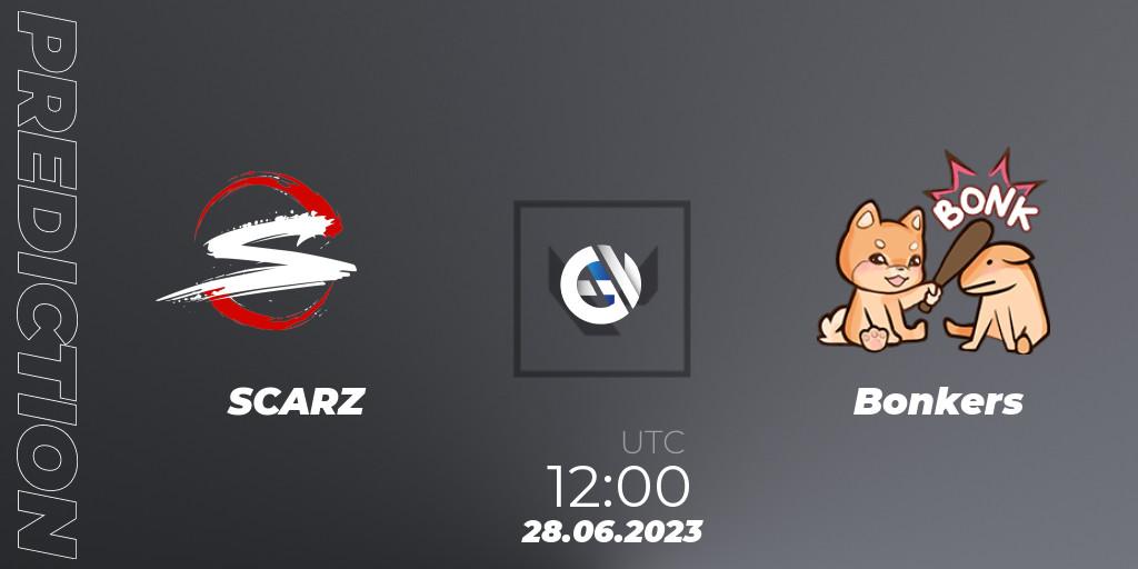 Pronóstico SCARZ - Bonkers. 28.06.23, VALORANT, VALORANT Challengers Ascension 2023: Pacific - Group Stage