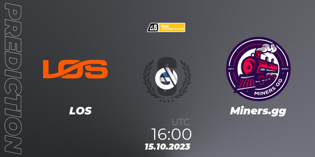 Pronóstico LOS - Miners.gg. 15.10.2023 at 16:00, Rainbow Six, Brazil League 2023 - Stage 2 - Last Chance Qualifiers