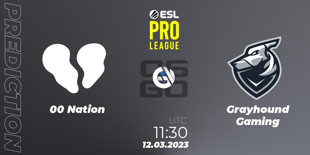 Pronóstico 00 Nation - Grayhound Gaming. 12.03.23, CS2 (CS:GO), ESL Pro League Season 17