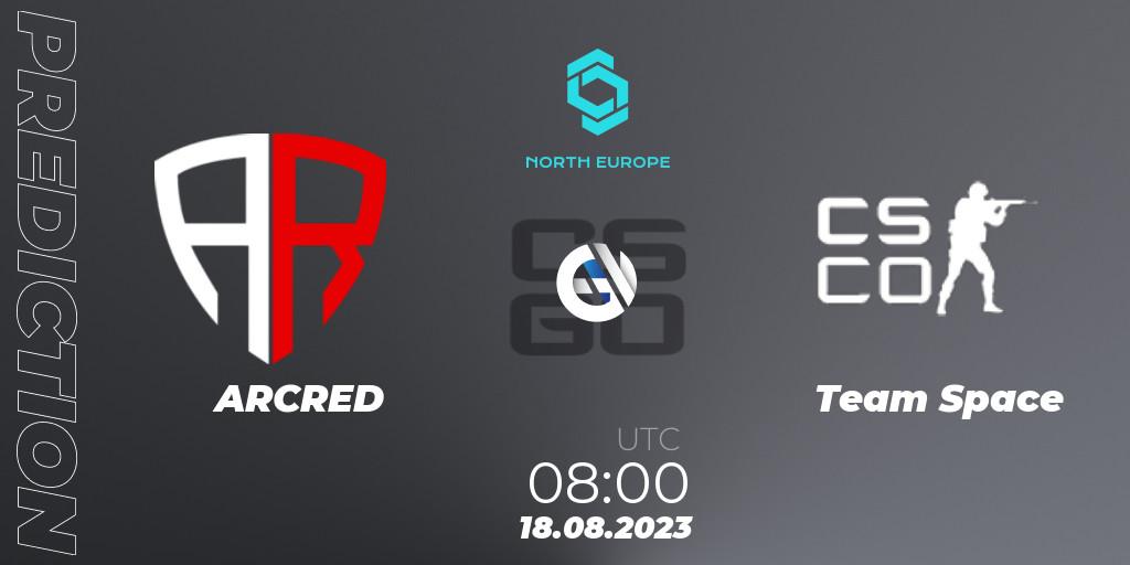 Pronóstico ARCRED - Team Space. 18.08.2023 at 08:00, Counter-Strike (CS2), CCT North Europe Series #7