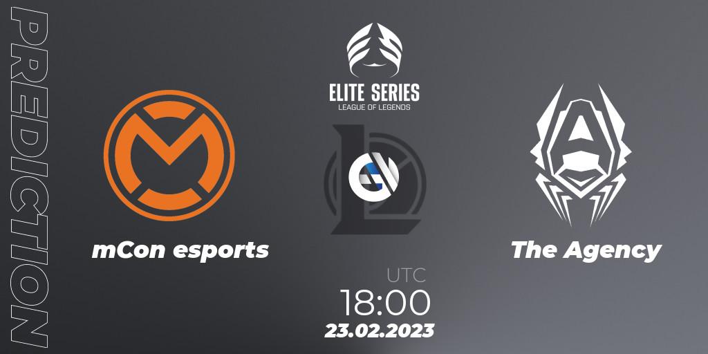 Pronóstico mCon esports - The Agency. 23.02.23, LoL, Elite Series Spring 2023 - Group Stage