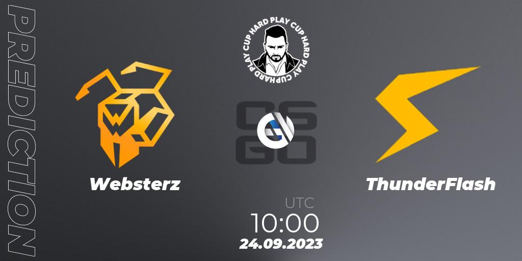 Pronóstico Websterz - ThunderFlash. 24.09.2023 at 10:00, Counter-Strike (CS2), Hard Play Cup #7