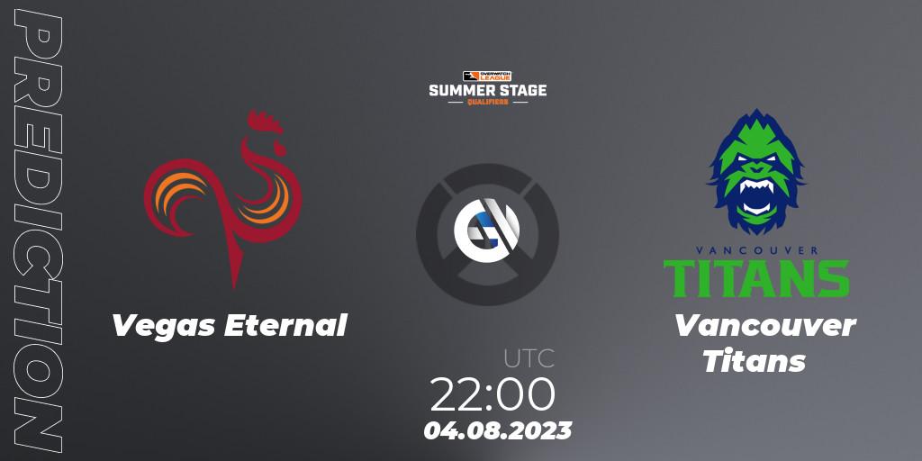 Pronóstico Vegas Eternal - Vancouver Titans. 04.08.2023 at 22:30, Overwatch, Overwatch League 2023 - Summer Stage Qualifiers