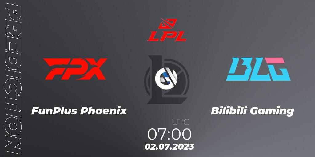 Pronóstico FunPlus Phoenix - Bilibili Gaming. 02.07.23, LoL, LPL Summer 2023 Regular Season