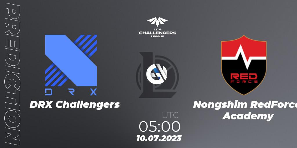 Pronóstico DRX Challengers - Nongshim RedForce Academy. 10.07.2023 at 05:00, LoL, LCK Challengers League 2023 Summer - Group Stage