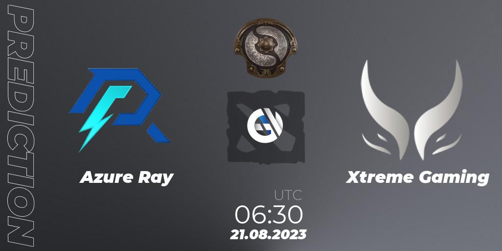 Pronóstico Azure Ray - Xtreme Gaming. 21.08.2023 at 06:58, Dota 2, The International 2023 - China Qualifier
